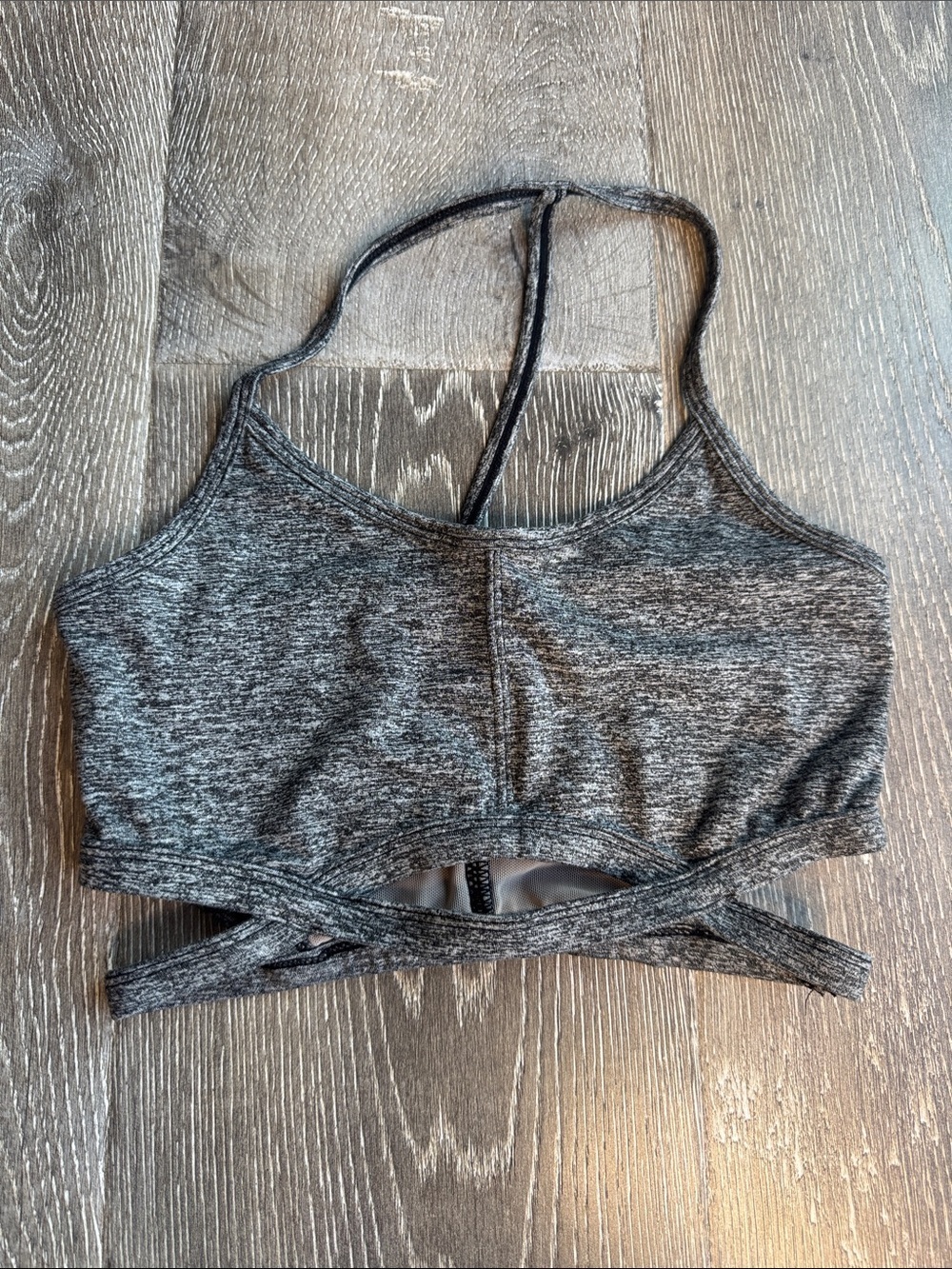 FP Movement by Free People Heather Gray Strappy Sports Bra AZ0689 - Picture 1 of 3